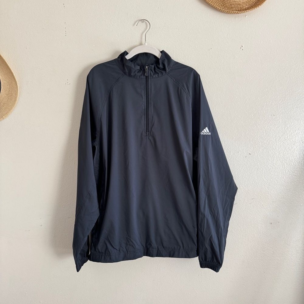 Adidas Black Windbreaker Athletic Jacket L